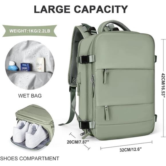 Large Travel Backpack For Women Men,Carry On Backpack,Hiking Backpack Waterproof - Picture 3 of 8